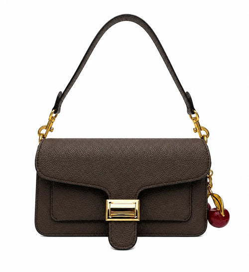 Women's Bag, Minimalist Flap Crossbody Bag with Retro GoldHardware, French Style Small Satchel for Work &Travel, Elegant Gift for Her